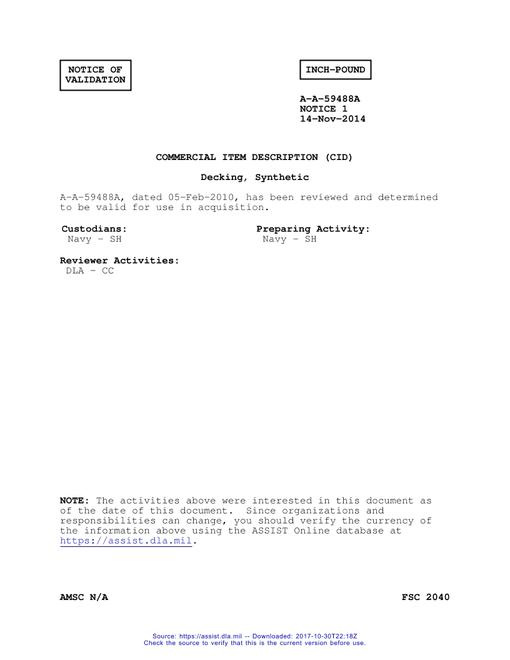 CID A-A-59488A Notice 1 - Validation 1