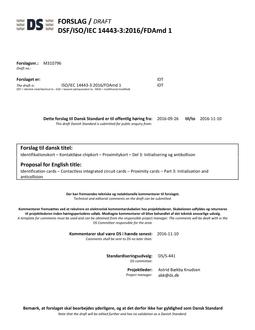 DANSK DSF/ISO/IEC 14443-3/FDAMD 1