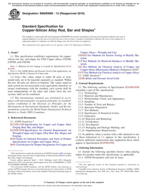 ASTM B98/B98M-13(2019)
