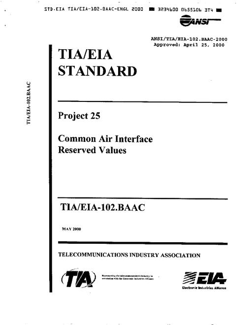 TIA ANSI/TIA/EIA-102.BAAC