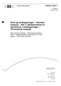 DANSK DS/EN 12441-1