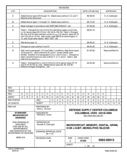 MIL DSCC 5962-95613H