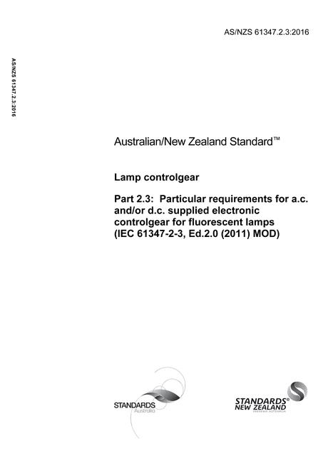 AS/NZS 61347.2.3:2016