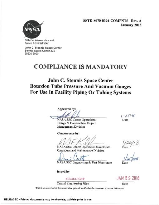 NASA SSTD-8070-0094-COMPNTS Rev. A