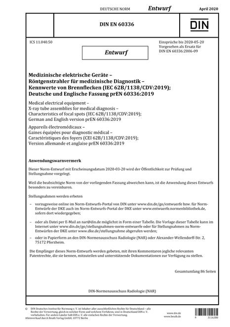 DIN EN 60336 - DRAFT