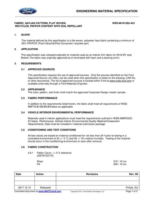 FORD WRS-M1H1292-A21