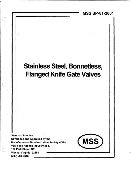 MSS SP-81-2001