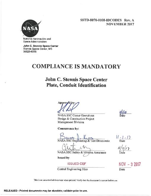 NASA SSTD-8070-0108-IDCODES Rev. A