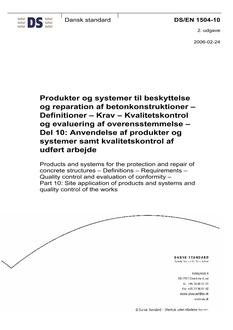 DANSK DS/EN 1504-10