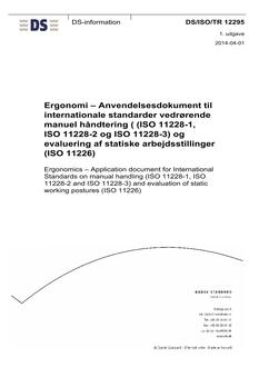 DANSK DS/ISO/TR 12295