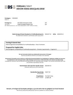 DANSK DSF/EN 55032/PRA1 (FRAG1)