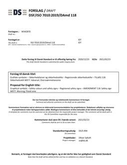DANSK DSF/ISO 7010/DAMD 118