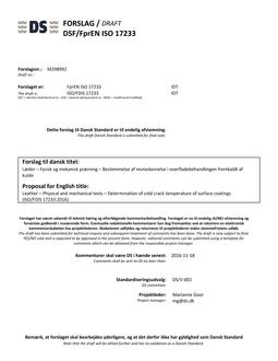 DANSK DSF/FPREN ISO 17233
