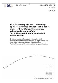 DANSK DS/CEN/TR 15214-1