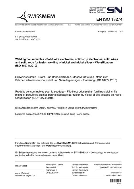 SNV SN EN ISO 18274
