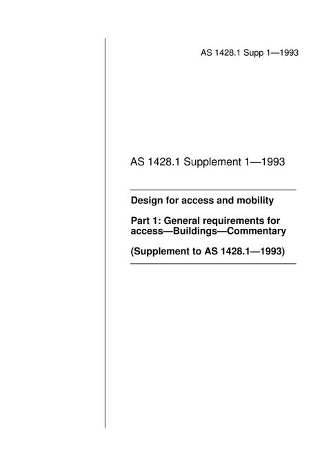 AS 1428.1 SUPP 1-1993