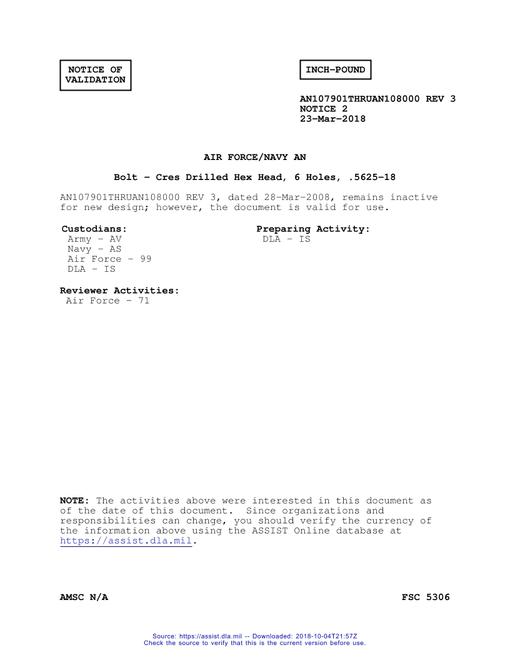 MIL AN107901THRUAN108000-3 Notice 2 - Validation 2