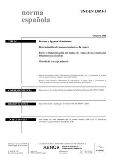 AENOR UNE-EN 13075-1