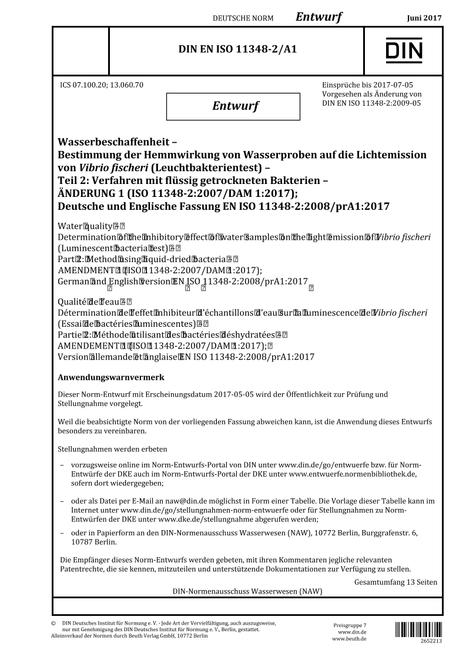DIN EN ISO 11348-2/A1 - DRAFT