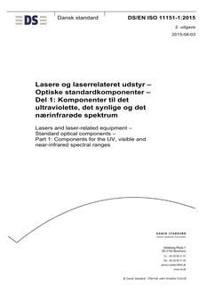 DANSK DS/EN ISO 11151-1