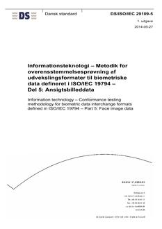 DANSK DS/ISO/IEC 29109-5