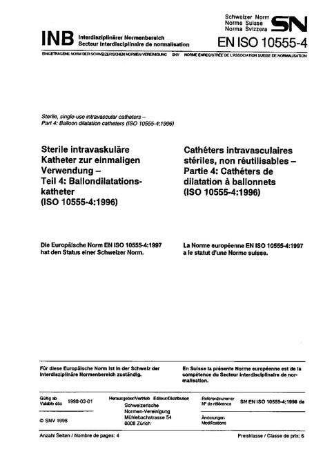SNV SN EN ISO 10555-4