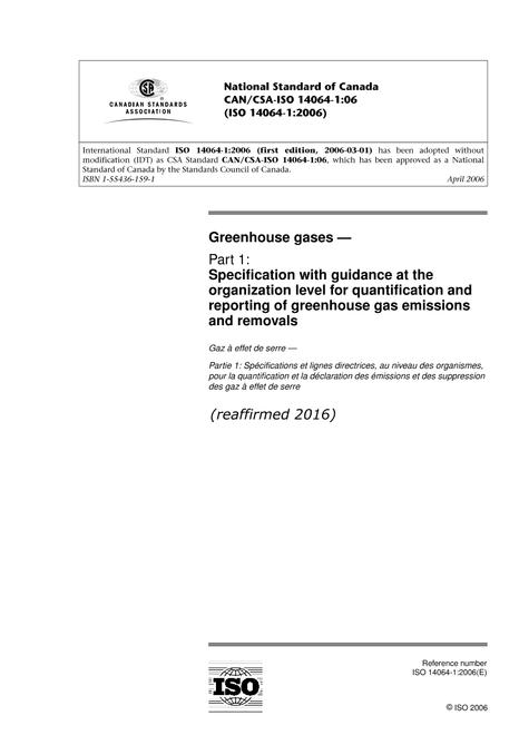CAN/CSA-ISO 14064-1-06 (R2016)