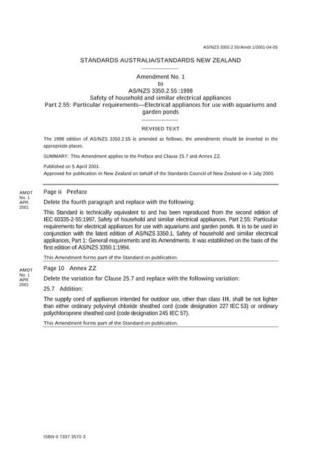 AS/NZS 3350.2.55:1998 AMDT 1