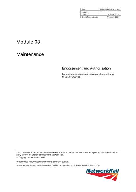 NR NR/L1/SIG/50021/03 ISSUE 1