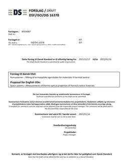 DANSK DSF/ISO/DIS 16378