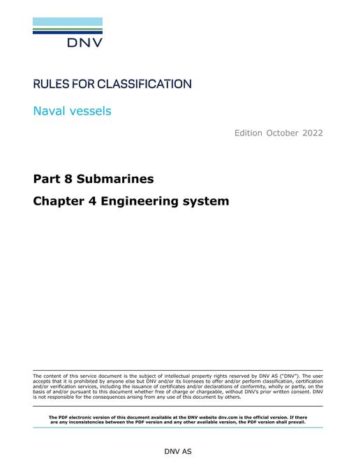DNV DNV-RU-NAVAL PART 8 CHAPTER 4