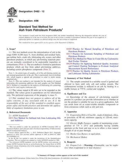 ASTM D482-12