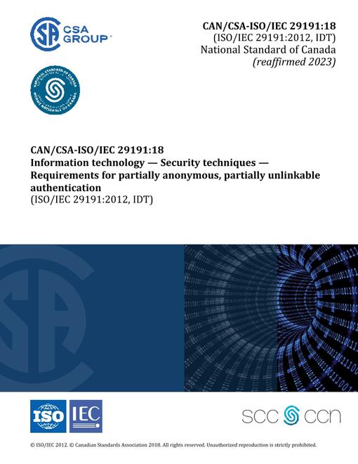 CAN/CSA-ISO/IEC 29191:18 (R2023)