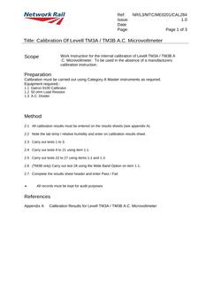 NR NR/L3/MTC/ME0201/CAL284 ISSUE 1