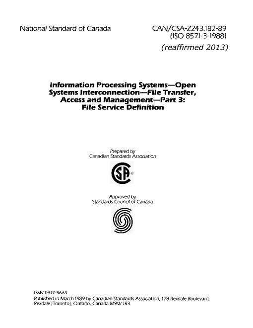 CAN/CSA Z243.182-89 (R2013)
