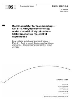 DANSK DS/EN 60947-5-1