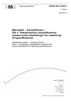 DANSK DS/EN ISO 18369-1