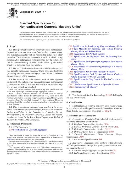 ASTM C129-17