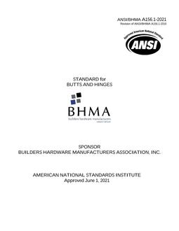 BHMA A156.1-2021