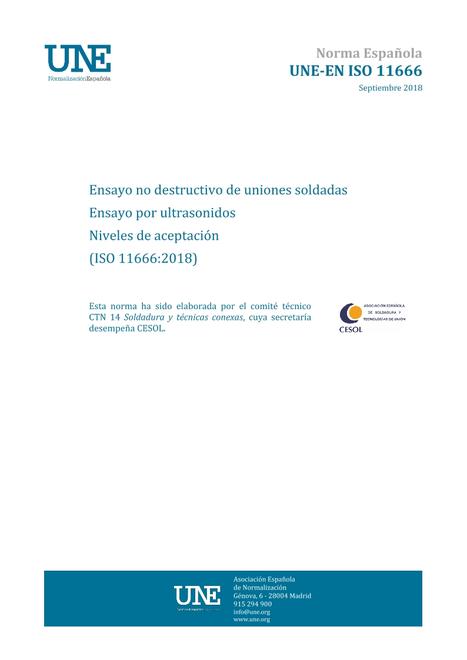 AENOR UNE-EN ISO 11666