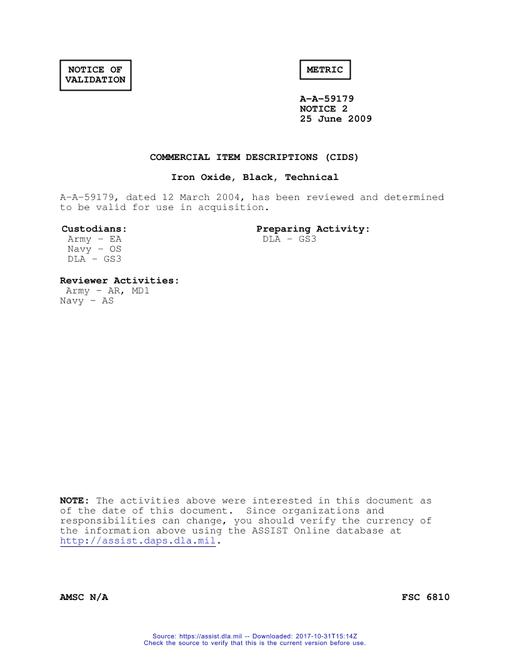 CID A-A-59179 Notice 2 - Validation 2