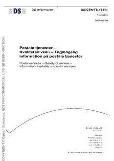 DANSK DS/CEN/TS 15511
