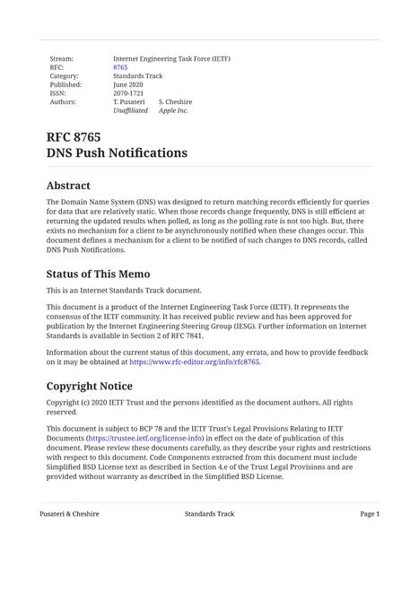IETF RFC 8765