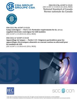 CAN/CSA C22.2 NO. 61347-2-13:21
