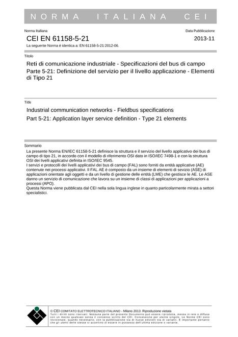 CEI EN 61158-5-21
