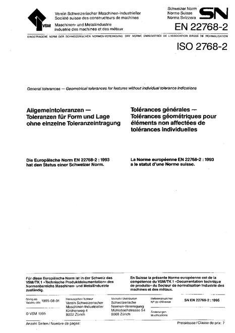 SNV SN EN 22768-2