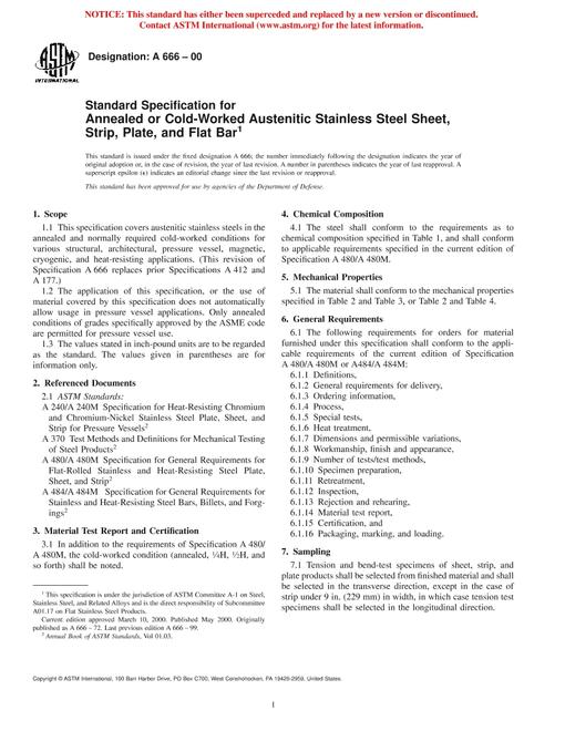 ASTM A666-00