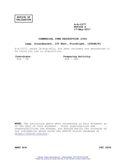 CID A-A-1577 Notice 2 - Validation 2