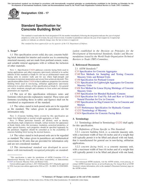 ASTM C55-17