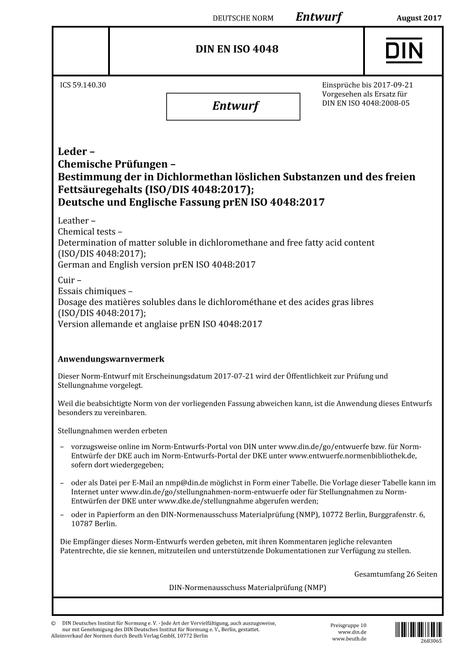 DIN EN ISO 4048 - DRAFT